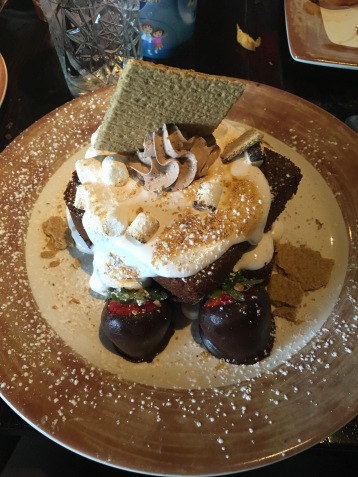 s'mores french toast with chocolate covered strawberries