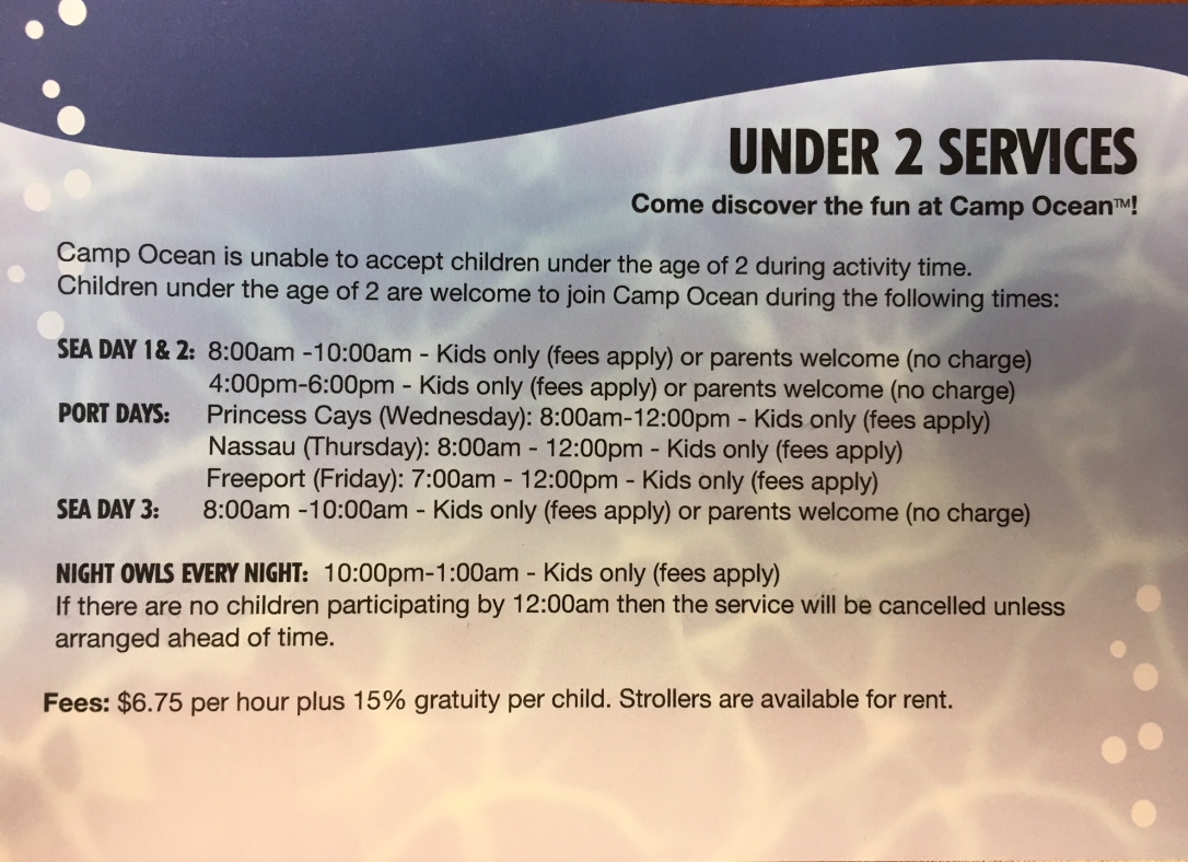 Camp Ocean Under 2 services